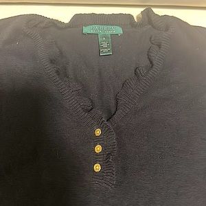 EUC Ralph Lauren sweater with ruffle detail